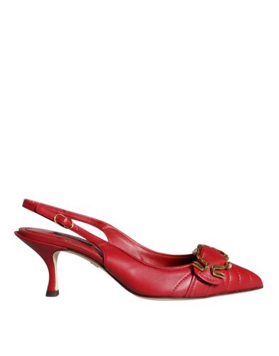 Devotion Leather Heels Slingback Women's Shoes - Dolce & Gabbana - Modalova