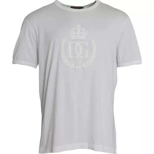 Logo Embossed Cotton Crewneck Men's T-shirt (Pre-Owned) - Dolce & Gabbana - Modalova
