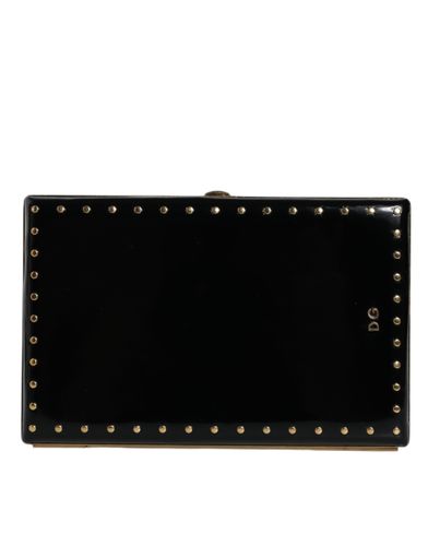 Leather Studs Gold Frame Clutch Evening Purse Women's Bag - Dolce & Gabbana - Modalova