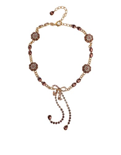 Tone Brass Crystal Embellished Women's Belt - Dolce & Gabbana - Modalova