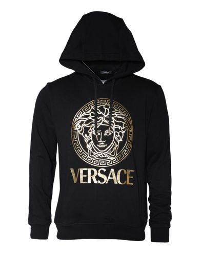 Medusa Print Cotton HoodiePullover Sweatshirt Men's Sweater - Versace - Modalova