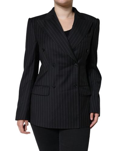 Striped Double Breasted Coat Women's Jacket - Dolce & Gabbana - Modalova