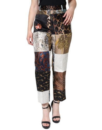 Patchwork Jacquard High Waist Women's Pants - Dolce & Gabbana - Modalova
