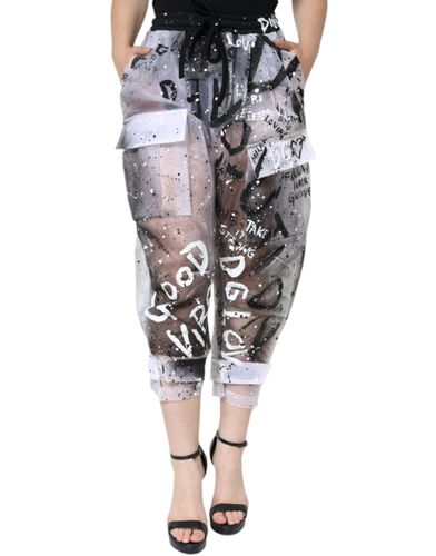 See Through Logo Cropped Cargo Women's Pants - Dolce & Gabbana - Modalova