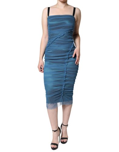 Mesh Trim Ruched Tulle Sheath Women's Dress (Pre-Owned) - Dolce & Gabbana - Modalova