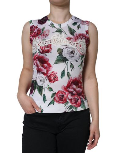 Floral Lace Silk Sleeveless Tank Women's Top (Pre-Owned) - Dolce & Gabbana - Modalova