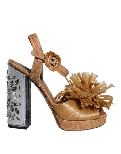 Raffia Ankle Strap Crystal Sandals Women's Shoes (Pre-Owned) - Dolce & Gabbana - Modalova