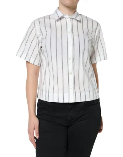 Striped Collared Short Sleeve Polo Women's Top - Dolce & Gabbana - Modalova