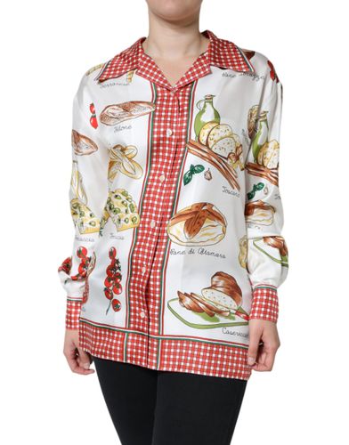 Bread Print Collared Blouse Women's Top (Pre-Owned) - Dolce & Gabbana - Modalova