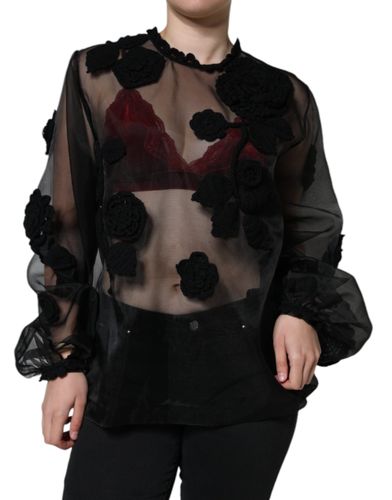 Nylon Mesh Transparent Floral Women's Blouse - Dolce & Gabbana - Modalova
