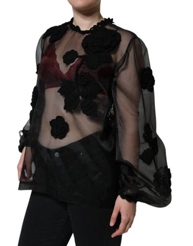 Nylon Mesh Transparent Floral Women's Blouse - Dolce & Gabbana - Modalova