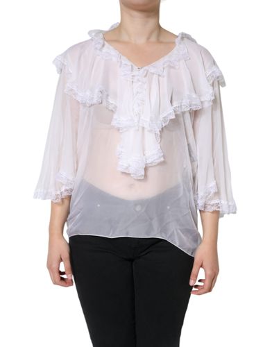 Ruffles Lace Long Sleeve Blouse Women's Top - Dolce & Gabbana - Modalova