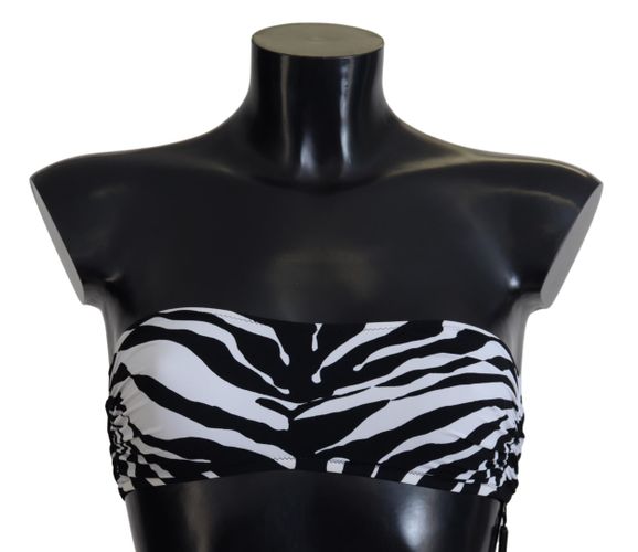 Black White Zebra Bandeau Swimwear Bikini Women's Top - Dolce & Gabbana - Modalova