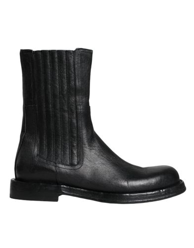Horse Leather Mid Calf Boots Men's Shoes (Pre-Owned) - Dolce & Gabbana - Modalova