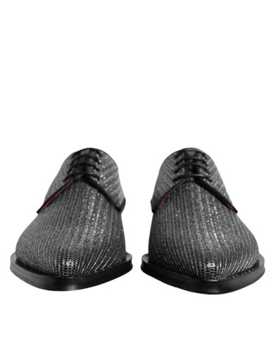 Silver Polyurethane Derby Formal Dress Men's Shoes - Dolce & Gabbana - Modalova