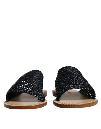Monochrome Braided Raffia Slides Men's Shoes (Pre-Owned) - Dolce & Gabbana - Modalova