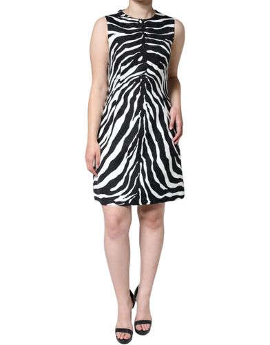 Black White Zebra A-line Sheath Mini Women's Dress - Dolce & Gabbana - Modalova
