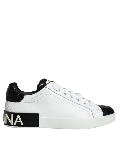 Black Leather Logo Portofino Sneaker Men's Shoes (Pre-Owned) - Dolce & Gabbana - Modalova