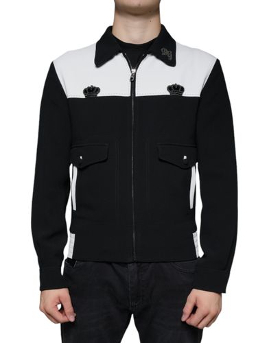 Black White DG Crown Full Zip Blouson Men's Jacket (Pre-Owned) - Dolce & Gabbana - Modalova