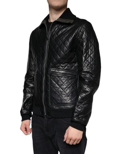 Calf Leather Quilted Full Zip Men's Jacket (Pre-Owned) - Dolce & Gabbana - Modalova