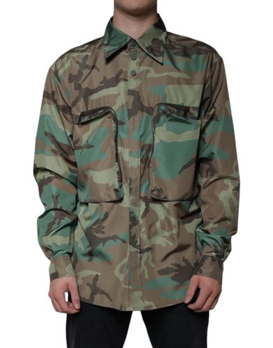 Camouflage Button Down Men's Shirt - Dolce & Gabbana - Modalova