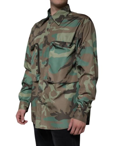 Camouflage Button Down Men's Shirt - Dolce & Gabbana - Modalova