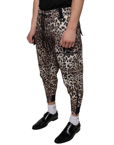 Brown Leopard Polyester Jogger Men's Pants - Dolce & Gabbana - Modalova
