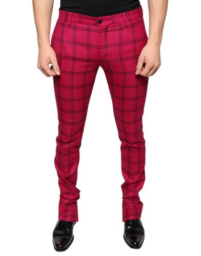 Checkered Wool Skinny Men's Pants - Dolce & Gabbana - Modalova