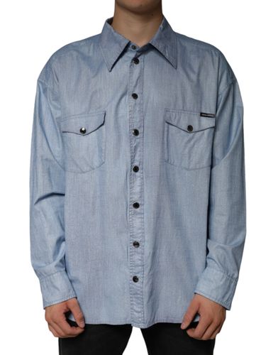 Cotton Button Down Casual Men's Shirt - Dolce & Gabbana - Modalova