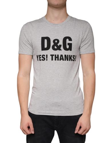 Logo Print Crewneck Short Sleeve Men's T-shirt - Dolce & Gabbana - Modalova