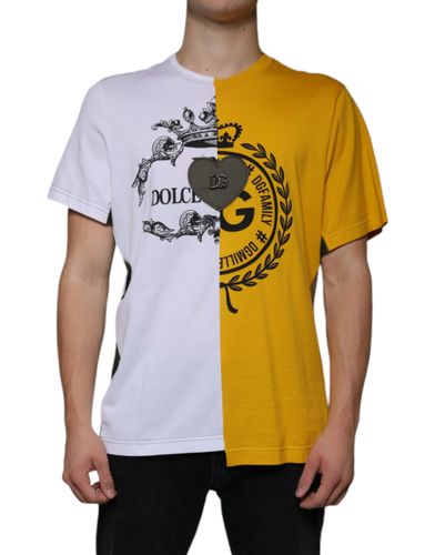 Yellow Logo Print Short Sleeve Men's T-shirt - Dolce & Gabbana - Modalova