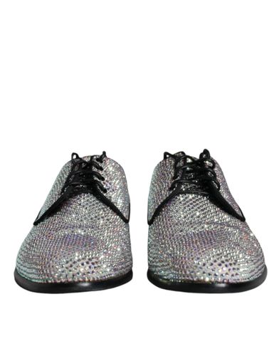 Leather Rhinestones Derby Dress Men's Shoes (Pre-Owned) - Dolce & Gabbana - Modalova