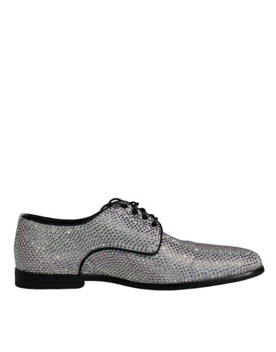 Leather Rhinestones Derby Dress Men's Shoes (Pre-Owned) - Dolce & Gabbana - Modalova
