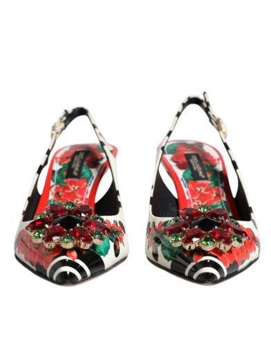 Leather Crystal Heels Slingback Women's Shoes (Pre-Owned) - Dolce & Gabbana - Modalova