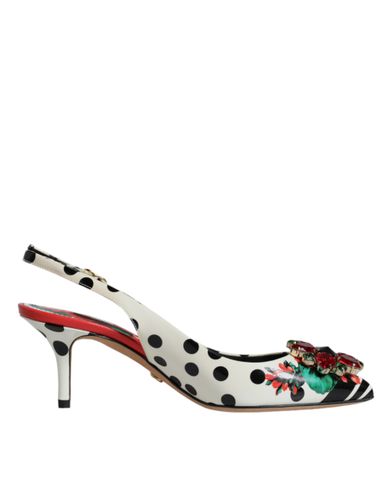 Leather Crystal Heels Slingback Women's Shoes (Pre-Owned) - Dolce & Gabbana - Modalova