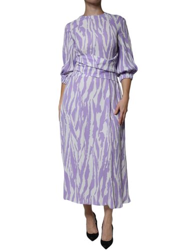 White Patterned Viscose Short Sleeves Maxi Women's Dress (Pre-Owned) - MSGM - Modalova