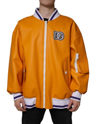 White Full Zip Jersey Bomber Men's Jacket - Dolce & Gabbana - Modalova