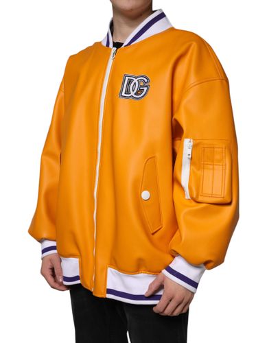 White Full Zip Jersey Bomber Men's Jacket - Dolce & Gabbana - Modalova