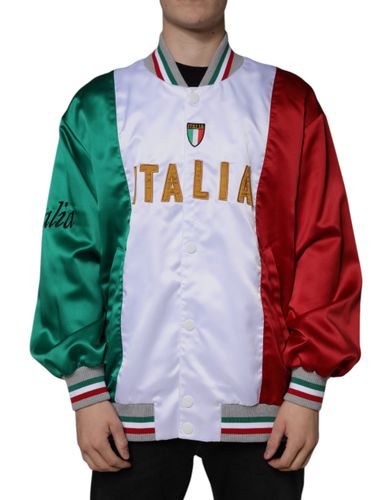 Italia Button Down Bomber Men's Jacket - Dolce & Gabbana - Modalova