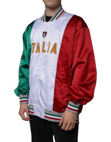Italia Button Down Bomber Men's Jacket - Dolce & Gabbana - Modalova