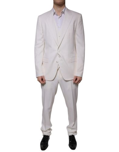 Wool Silk 3 Piece SlimFit Formal Men's Suit - Dolce & Gabbana - Modalova