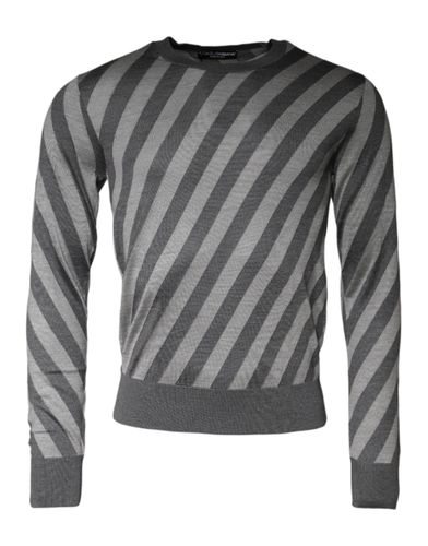 Stripes Long Sleeve Round Neck Pullover Men's Sweater - Dolce & Gabbana - Modalova
