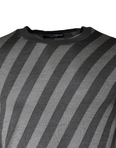 Stripes Long Sleeve Round Neck Pullover Men's Sweater - Dolce & Gabbana - Modalova