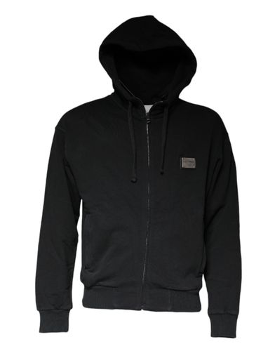 Logo Plaque Hooded Full Zip Men's Sweater (Pre-Owned) - Dolce & Gabbana - Modalova