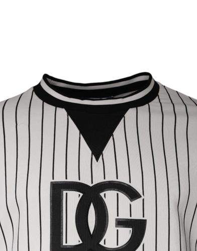 Black White Stripes Logo Sweatshirt Men's Sweater (Pre-Owned) - Dolce & Gabbana - Modalova