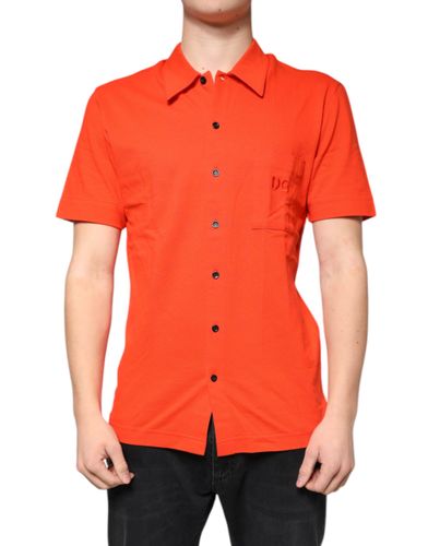 Cotton Button Down Casual Polo Men's Shirt - Dolce & Gabbana - Modalova