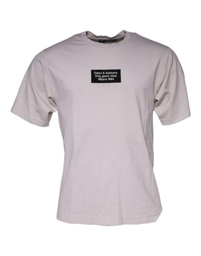 Logo Cotton Blend Crew Neck Men's T-shirt (Pre-Owned) - Dolce & Gabbana - Modalova
