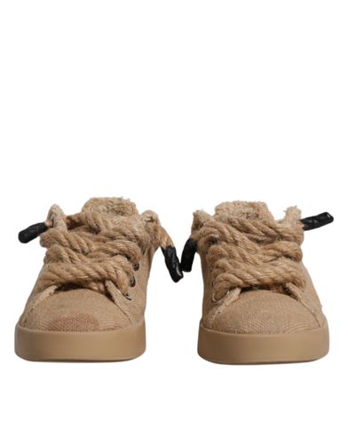 Jute Fabric Low Top Men Sneakers Men's Shoes - Dolce & Gabbana - Modalova