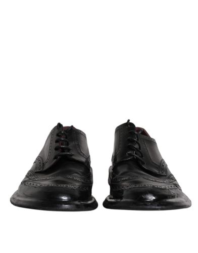Leather Derby Wingtip Formal Men's Shoes - Dolce & Gabbana - Modalova