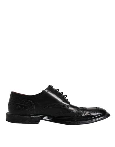 Leather Derby Wingtip Formal Men's Shoes - Dolce & Gabbana - Modalova